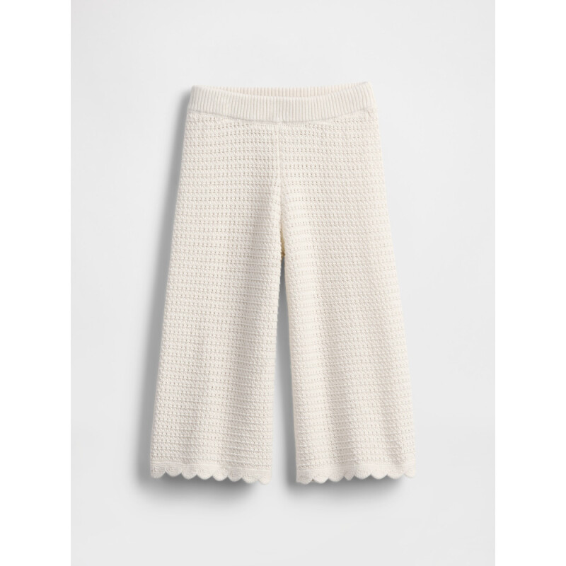 CROCHET WIDE LEG PANT IVORY FROST