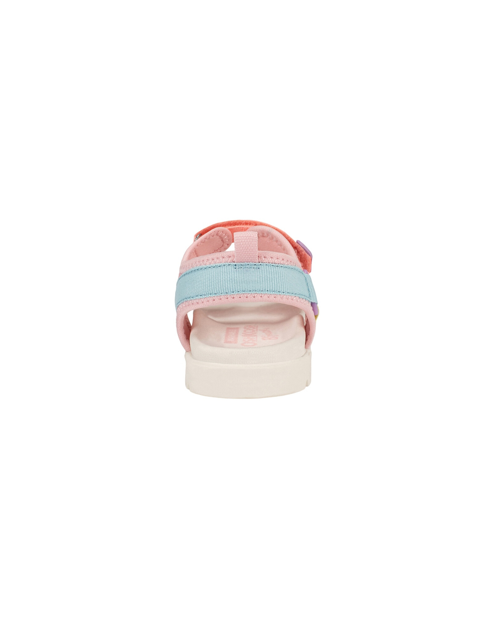 Sandalias con velcro, rosadas, diseño bloques de color Sin color