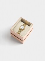 Reloj Cuadrado Con Pulsera De Acero Inoxidable dorado