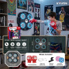 Maquina de boxeo con bluetooth, luces led y guantes. Azul