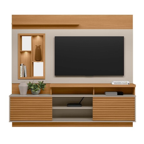 MUEBLE PARA TV MDF-Y-MDP BLANCO DORADO BCO/NAT