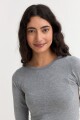 Remera m/l cuello a la base GRIS MELANGE