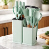Kit De Menage 19 Utensillos De Cocina+organizador VERDE