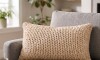 Almohadón Deco Tejido Doble Punto 30x50 - Pilar Beige