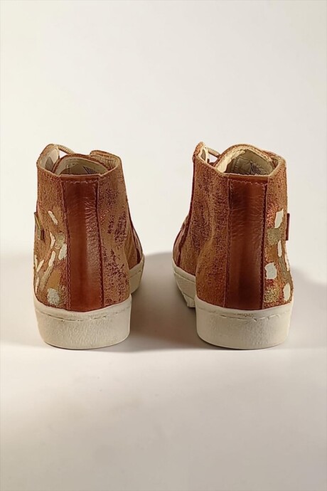 Bota Daria Terra Jaspeado Cobre Con Arte Pintado A Mano Bota Daria Terra Jaspeado Cobre Con Arte Pintado A Mano