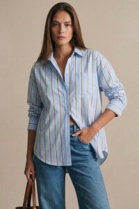 Camisa Rayada Azul