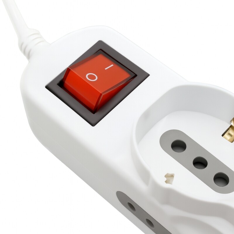 ALARGUE 2 SCHUKO 4 MODULOS CON INTERRUPTOR - BLANCO Alargue 2 Schuko 4 Modulos Con Interruptor Blanco