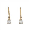 Caravanas oro Gotas - Oro bajo - Zirconia blanca- CA8008 conpiedra
