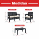 Juego Santana de jardín 3 sillones con almohadones + mesa GRIS