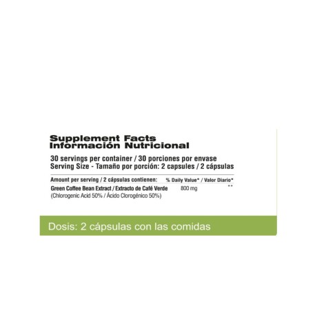 ¡OFEERTA POR VENCIMIENTO! Extracto de Café Verde 400mg 60caps Qualivits ¡OFEERTA POR VENCIMIENTO! Extracto de Café Verde 400mg 60caps Qualivits