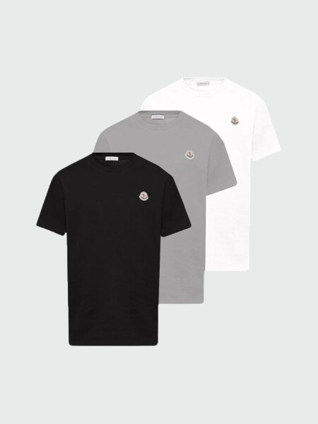 MONCLER - PACK 3 CAMISETAS LOGO ALGODÓN Multi
