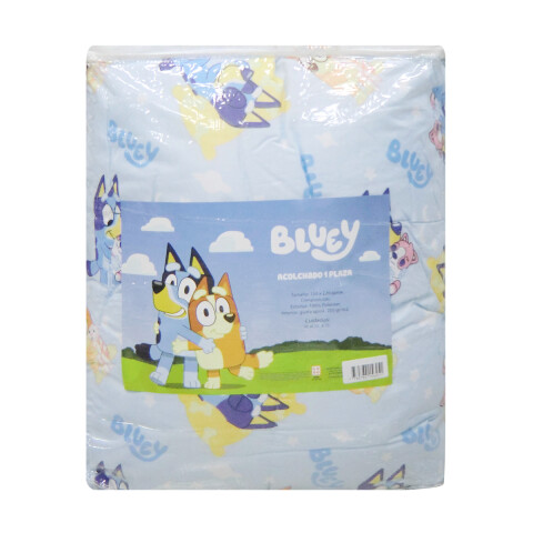 Acolchado Infantil Bluey 1 Plaza 100% Microfibra CELESTE