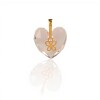 Dije Corazón-Oro bajo-Piedra Cuarzo cristal y Zirconia-CP8670 conpiedra