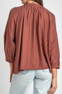 Blusa A Rayas Chocolate