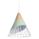 Lampara Nordica Conica Metal Y Madera Columbus Verde