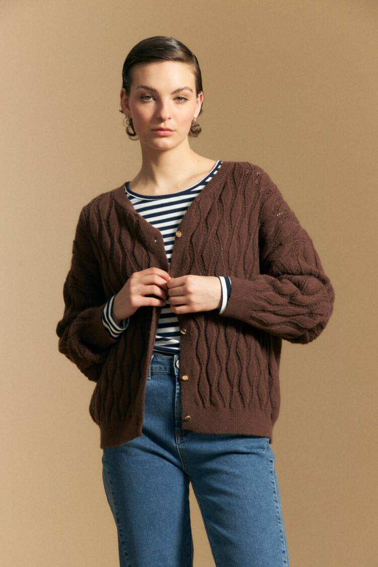 CARDIGAN NORI Marrón Corteza