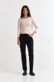 Remera m/l cuello a la base BEIGE