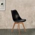 Silla Comedor Cocina Tulip Eames Acolchada Reforzada Premium Negro 1