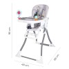 Silla de Bebe para Comer Carestino Río Ajustable Gris