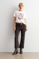 Remera animal print blanco