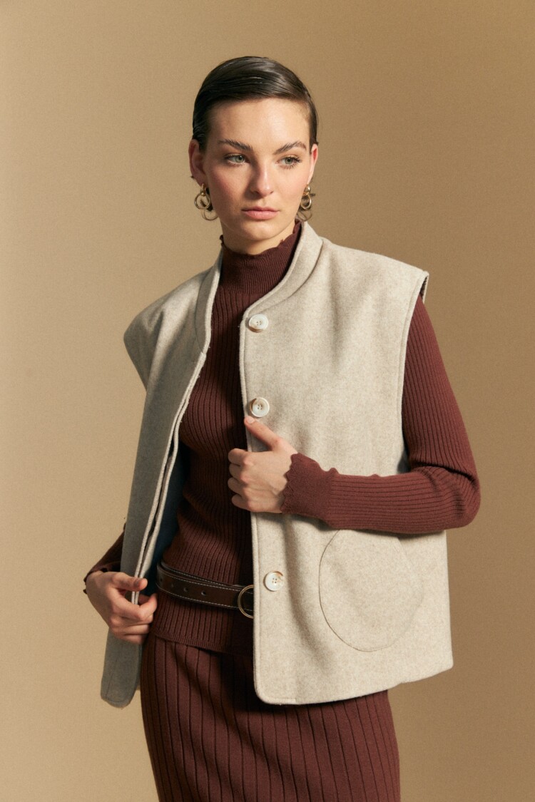 CHALECO CARMENE Beige Melange