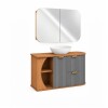Mueble de baño suspendido Tereza Cristina 100 cm Catedral/Avellana con bacha y botiquin Mueble De Baño Suspendido Tereza Cristina 100 Cm Catedral/avellana Con Bacha Y Botiquin