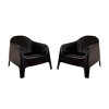 Set de 2 Silla Plastico Skarpo Jardin Liso Negro