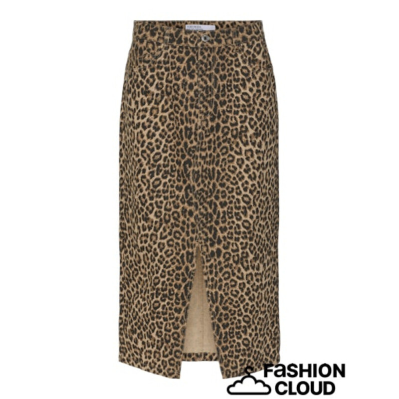 VMVERI HR CALF DENIM AOP SKIRT NOOS Silver Mink