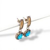 Caravanas Colgante Halo-Plata y oro-Topacio azul y Zirconia-CA5030 conpiedra