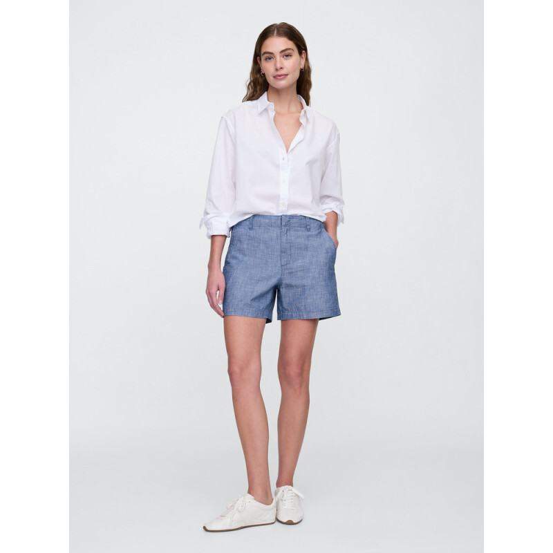 V-DOWNTOWN KHAKI SHORT CHAMBRAY INDIGO CHAMBRAY