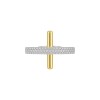 Anillo Cruz - Plata y Oro - Zirconias AN6014 conpiedra