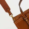 Cartera de mano Louise en efecto cuero liso Tabaco