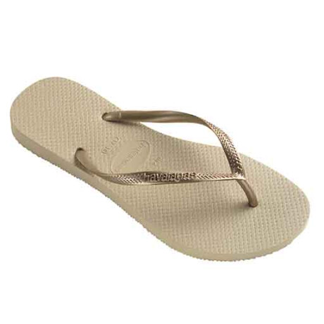 Sandalias de Mujer Havaianas SLIM Beige Arena - Dorado