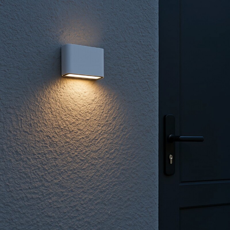 ARTEFACTO UNIDIRECCIONAL OVAL Aplique LED Unidireccional Exterior Graz Small Oval Blanco 3W IP65