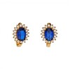 Caravanas Lady Di Zafiro de oro- Oro bajo - Zafiro y zirconias- CA8200 conpiedra