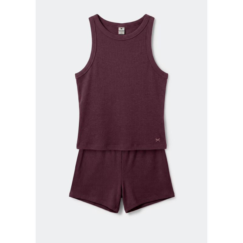 PIJAMA SM FEM VERMELHO ESCURO