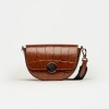Bandolera The Circle en cuero croco Cuoio