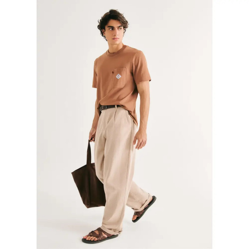 CAMISETA MM MASC MARROM ESCURO