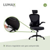 Silla Oficina Tyne Ergonomica Giratoria con Apoyacabezas Negro