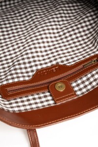 Travel Bag Trenzada Cuero Vegano Whisky