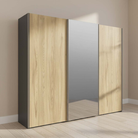 PLACARD ROPERO 3 PUERTAS MDF NEGRO VENETTO