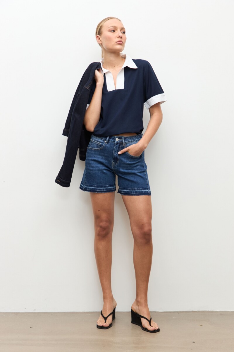 Short de jean desflecado jean medio