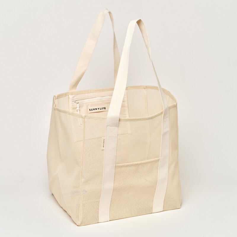 S61MBB Bolso De Playa Malla Sunnylife - Oyster Cream