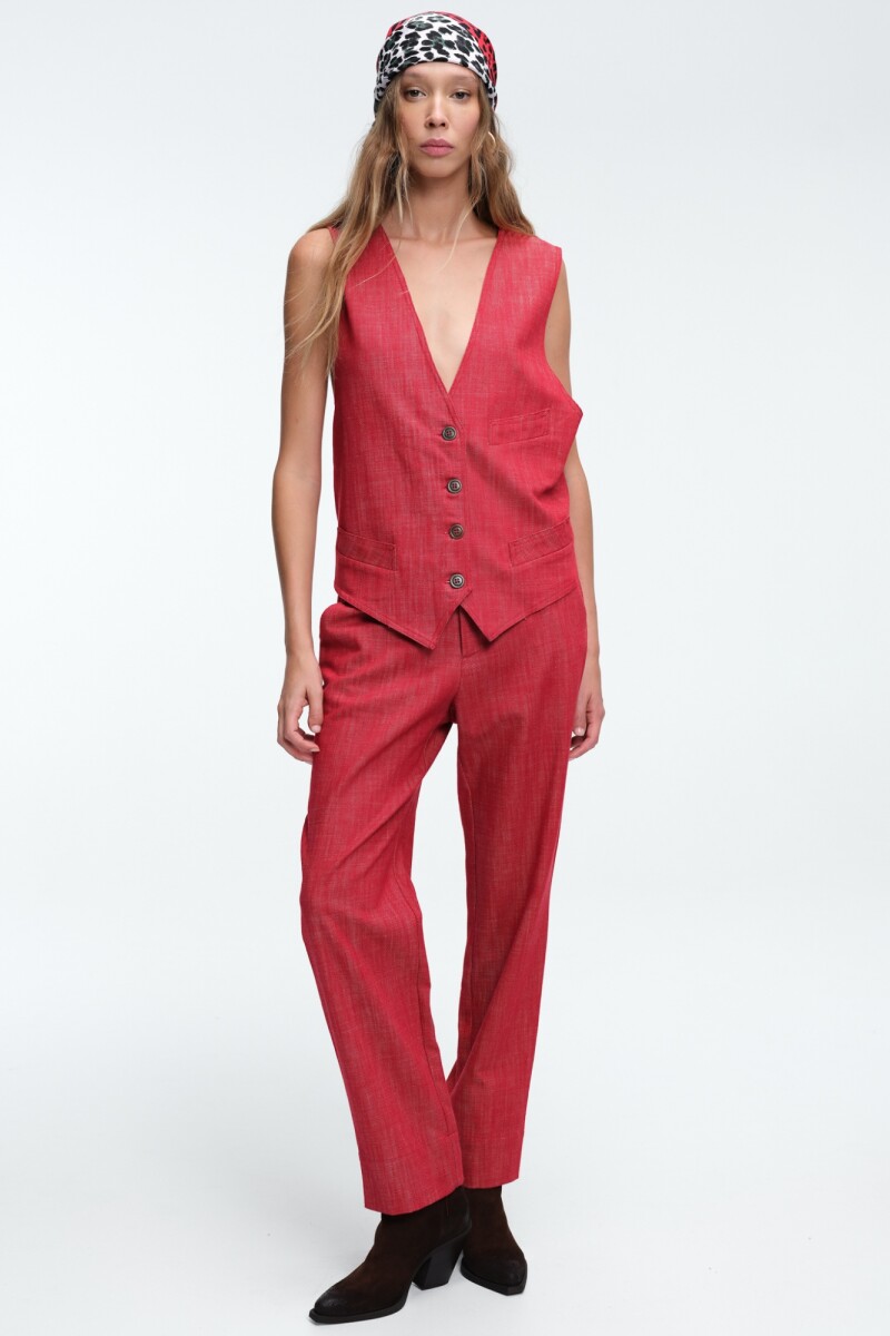 CHALECO DENIM Rojo