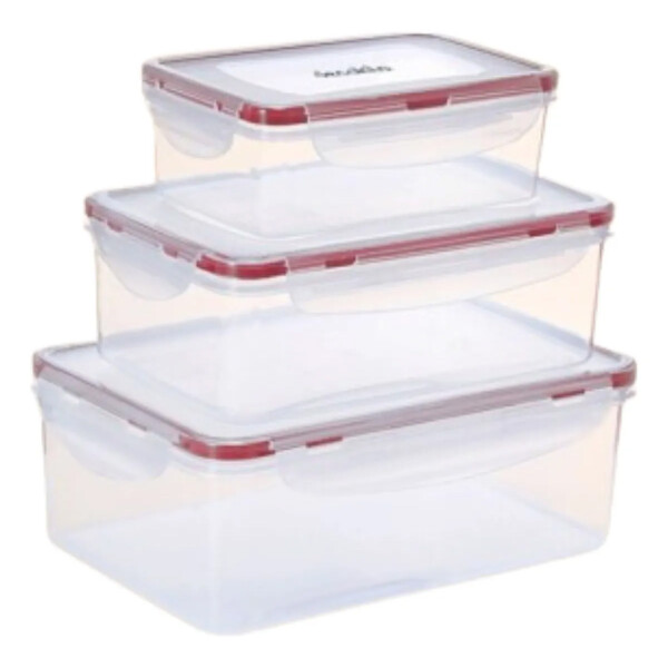 SET JUEGO TUPPER HERMETICO SELLADO FUERTE DECAKILA 3 PIEZAS SET JUEGO TUPPER HERMETICO SELLADO FUERTE DECAKILA 3 PIEZAS