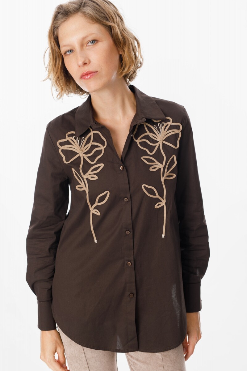 Camisa Petaline Chocolate/Vison