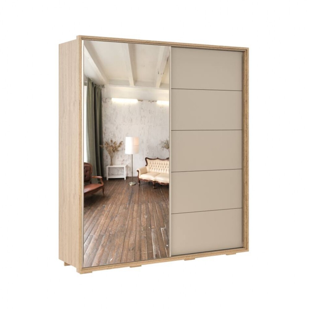 Ropero puertas corredizas con Espejo 2.1 Beige