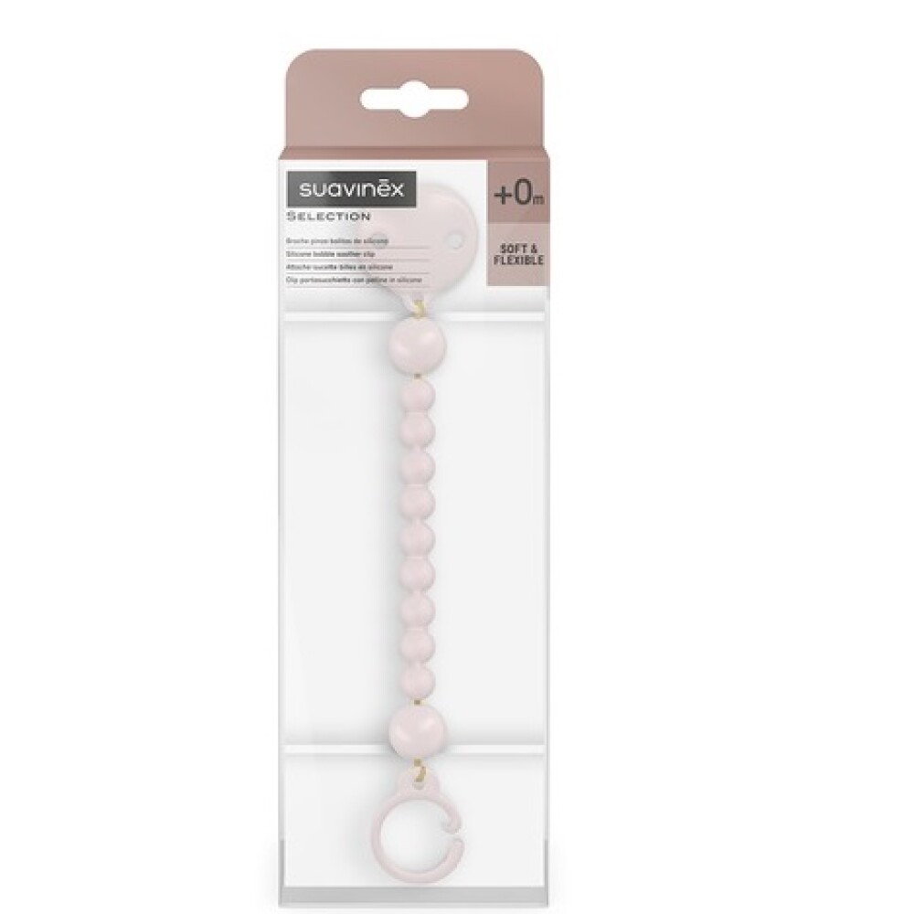 Clip para chupete Suavinex silicona ESSENCE Rosa Clasico
