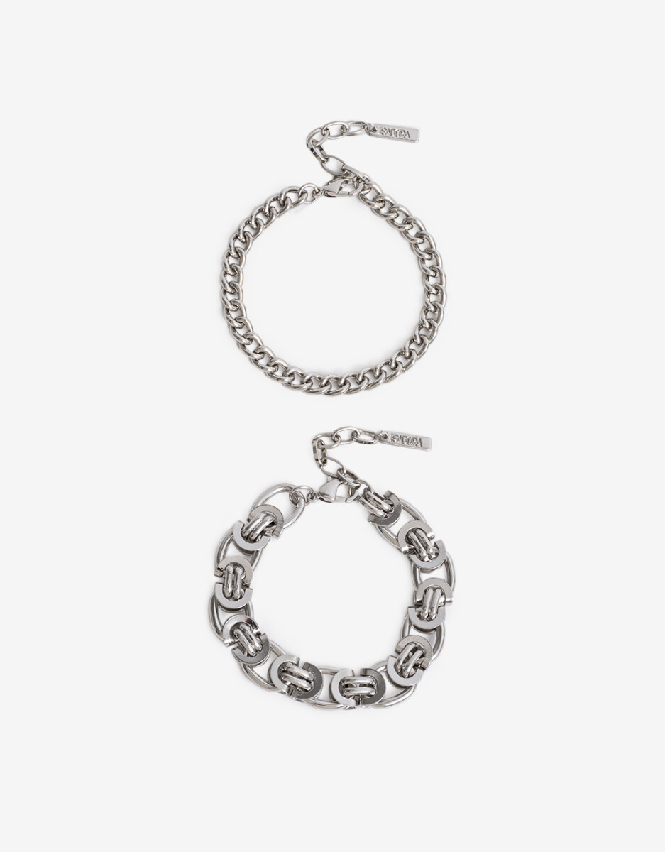 Set De Pulseras Flexible Cadena 