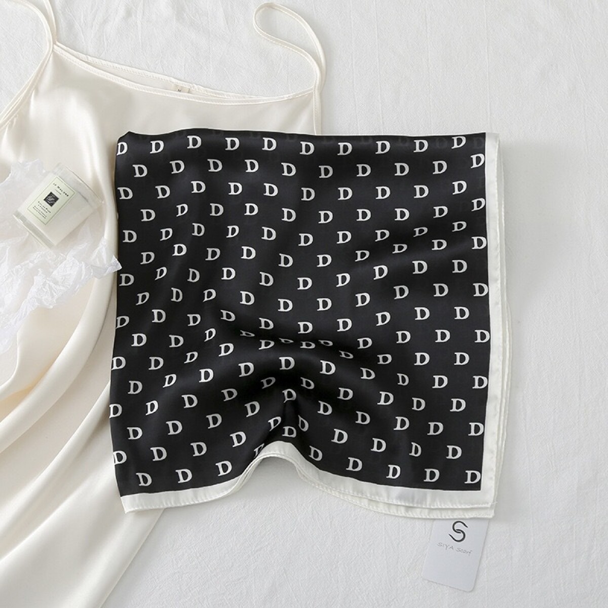 Pañuelo De Seda Grande - Negro D 